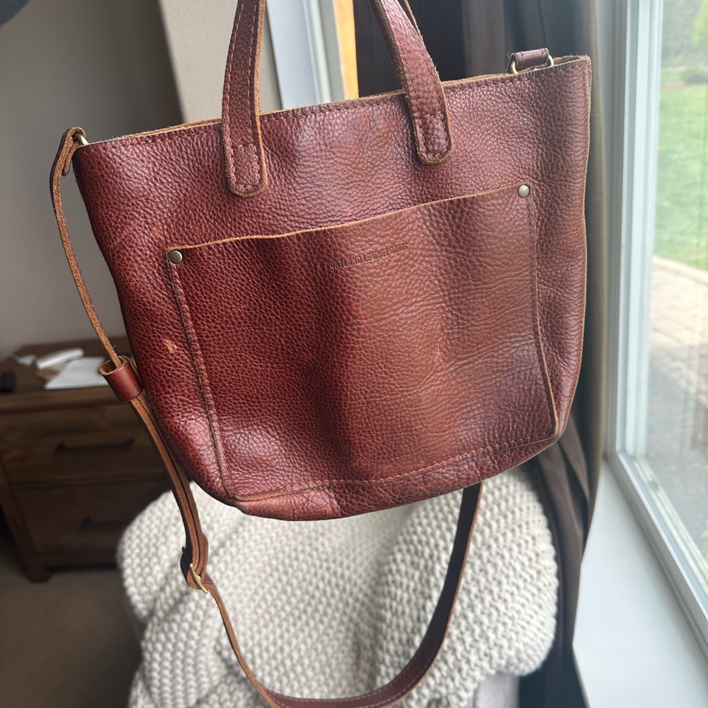 PLG Brown Leather Crossbody Bag